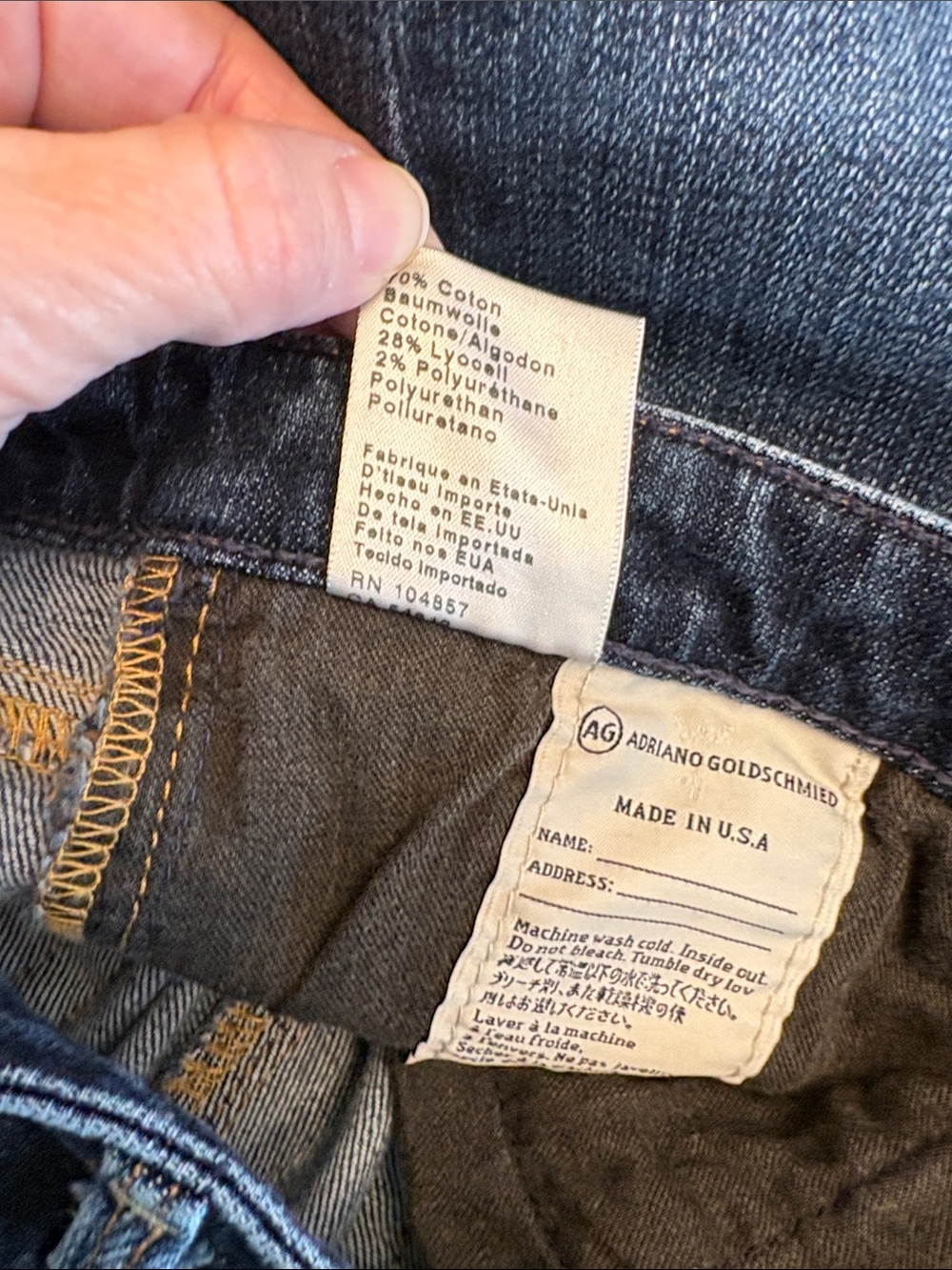 Adriano Goldschmied Blue Denim Jeans Classic Slim Straight Fit The Stevie Sz 29R - Picture 10 of 10